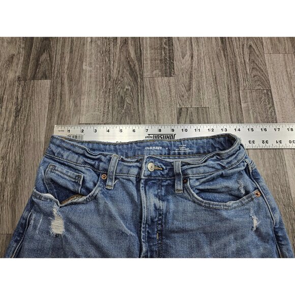 (3/$35) Old Navy Jeans Womens 8 Curvy O.G. Straight Secret Smooth Distressed - Picture 6 of 10